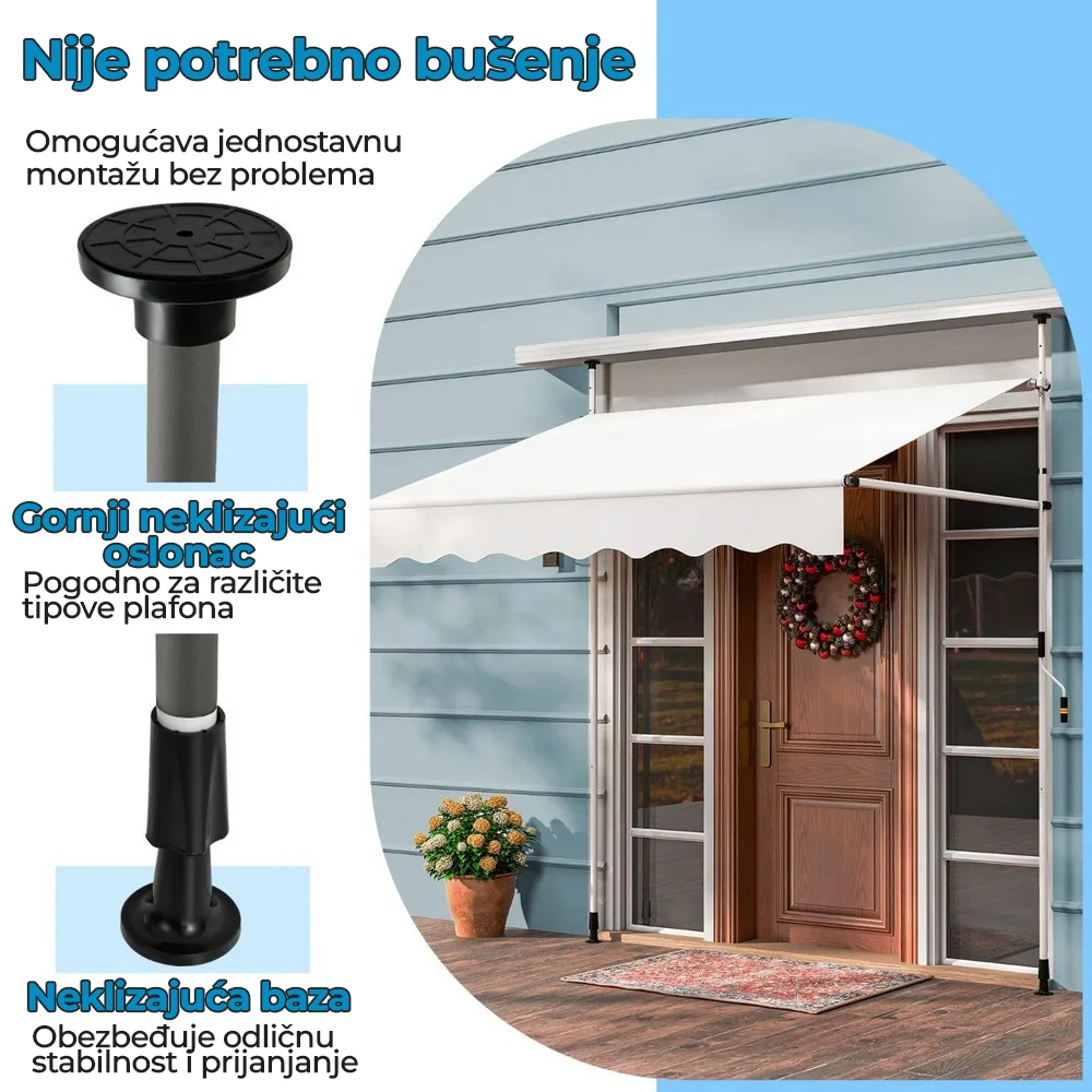 Balkonska Tenda Bež 200x120cm - Slika 5